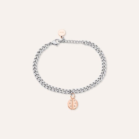 Bracciale Lady Chic Acciaio Bicolore Bianco / Rosa Cristallo - Bracciali con Incisione Donna | Stroili