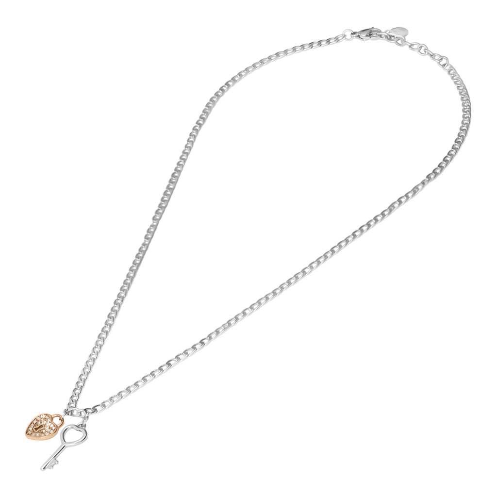 Collana Lady Chic Acciaio Bicolore Bianco / Rosa Cristallo - Collane Donna | Stroili