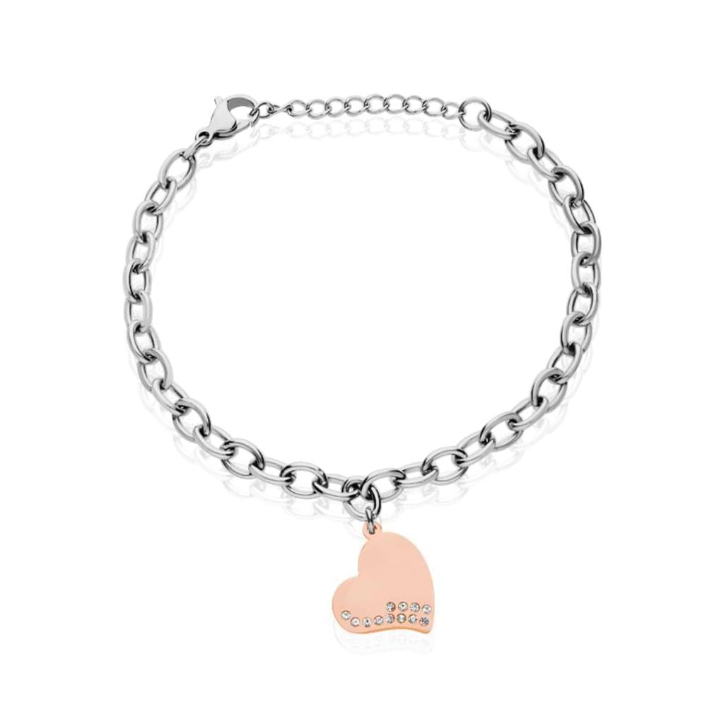 Bracciale Lady Chic Acciaio Bicolore Cuore e Cristalli - Bracciali Donna | Stroili
