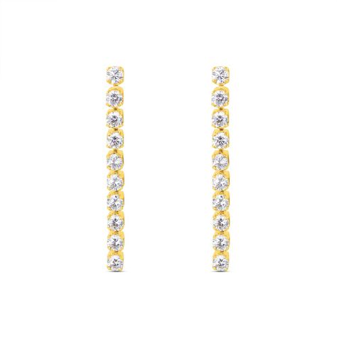 Orecchini Pendenti Tennis Claire Oro Giallo Cubic Zirconia - Orecchini Pendenti Donna | Stroili