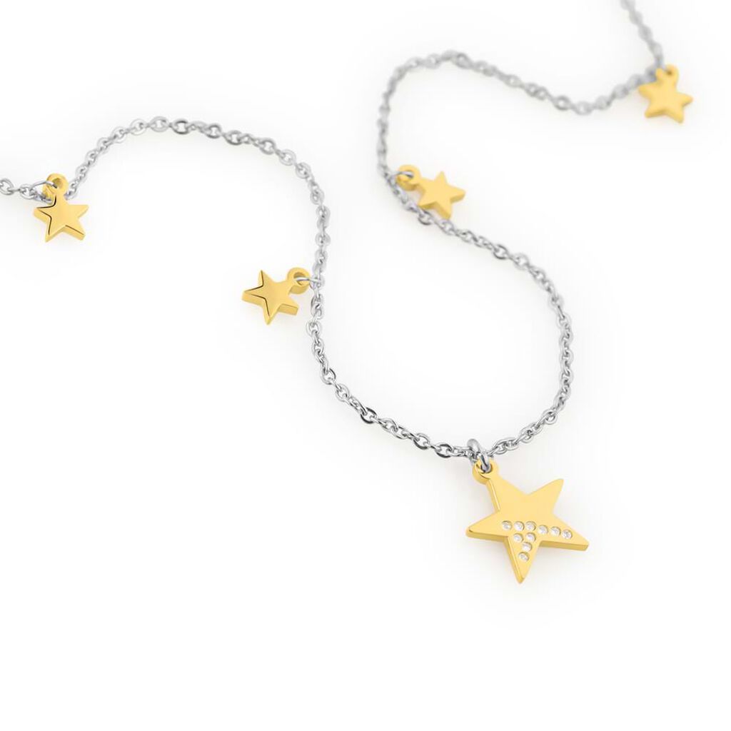 Collana Lady Chic Acciaio Bicolore Stella e Cristalli - Collane Donna | Stroili