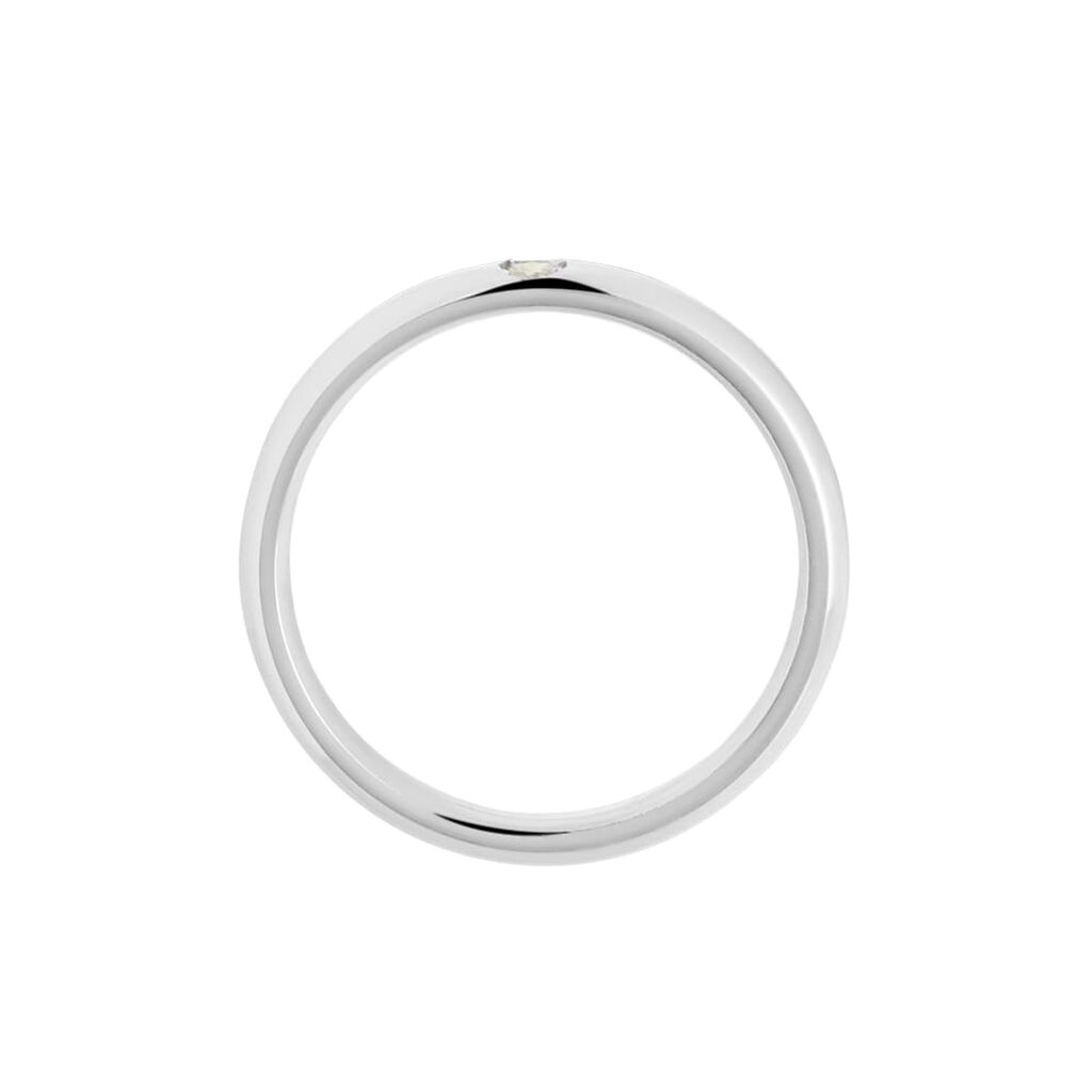 Fede Comoda 3 mm Oro Bianco Diamante - Anelli con Incisione Unisex | Stroili