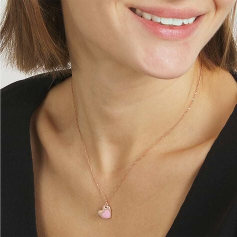 Due cuori un'anima Charm in argento rosato e smalto - Charms Donna | Stroili