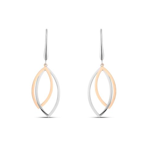 Orecchini Pendenti Sunrise Acciaio Bicolore Bianco / Rosa - Orecchini Pendenti Donna | Stroili