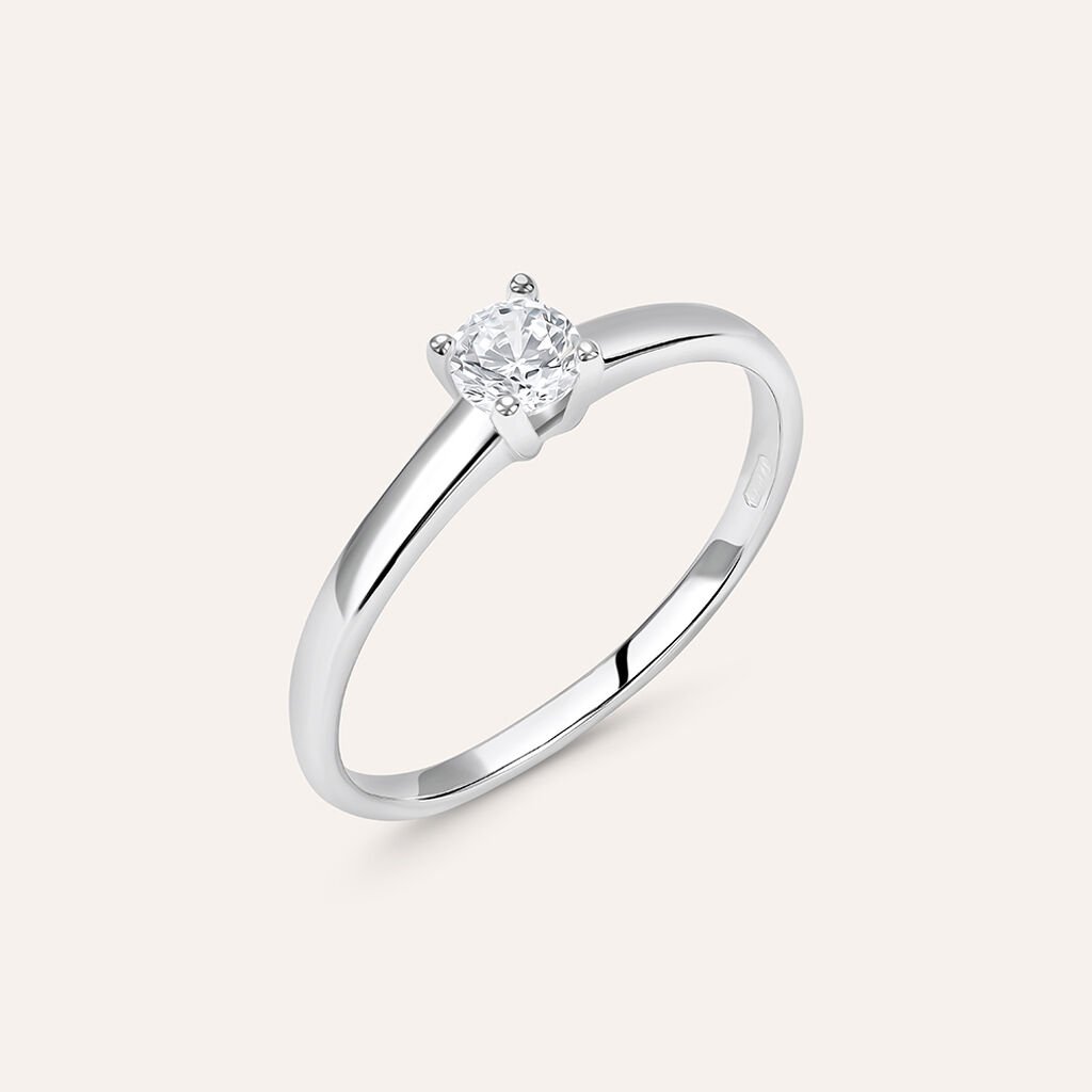 Anello Solitario Silver Elegance Argento Rodiato Cubic Zirconia