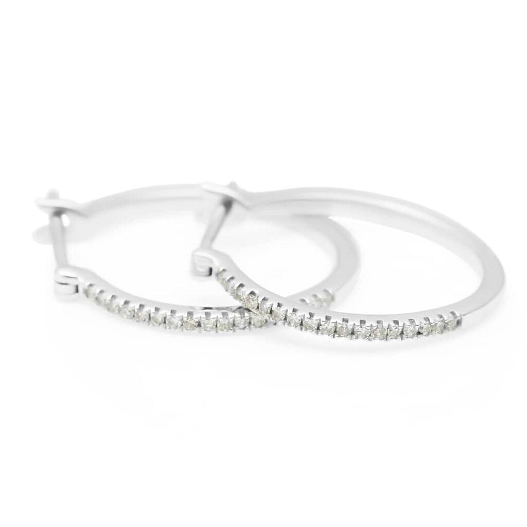 Orecchini A Cerchio Grace Oro Bianco Diamante - Orecchini a Cerchio Donna | Stroili