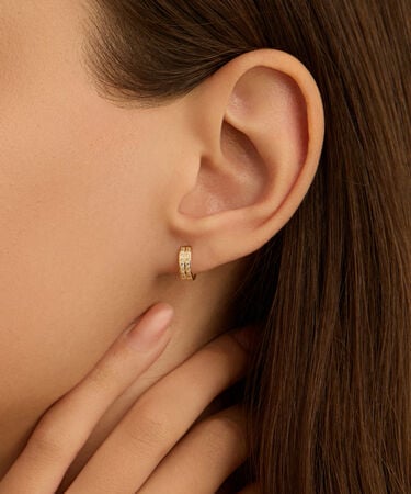 Orecchini A Cerchio Toujours Oro Giallo Cubic Zirconia