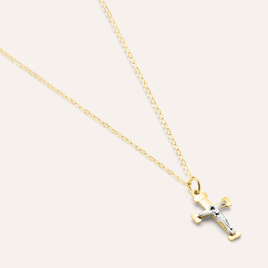 Collana Cristo Holy Oro Bicolore Giallo / Bianco - Collane Unisex | Stroili