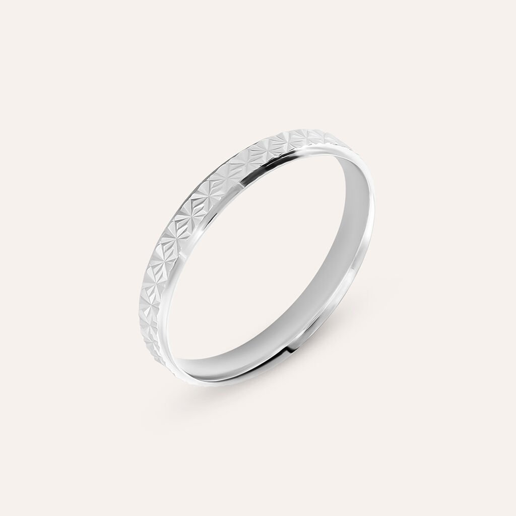 Fede Classica Diamantata 3 mm Oro Bianco