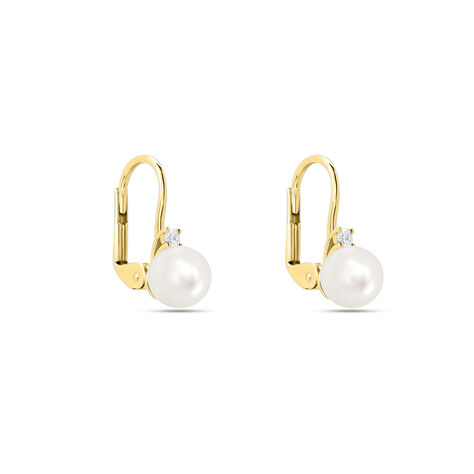 Orecchini Lobo Gabrielle Precious Oro Giallo Perla D'Acqua Dolce Diamante - Orecchini a Lobo Donna | Stroili