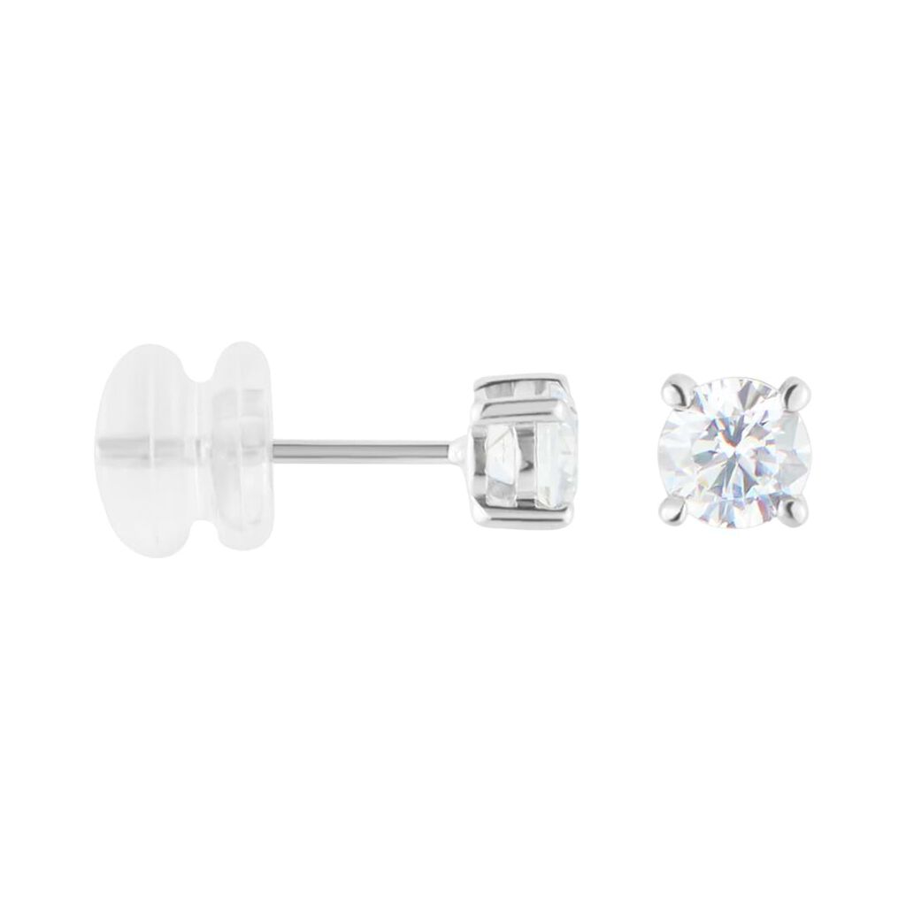 Orecchini Lobo Punto Luce Claire Oro Bianco Cubic Zirconia - Orecchini a Lobo Donna | Stroili