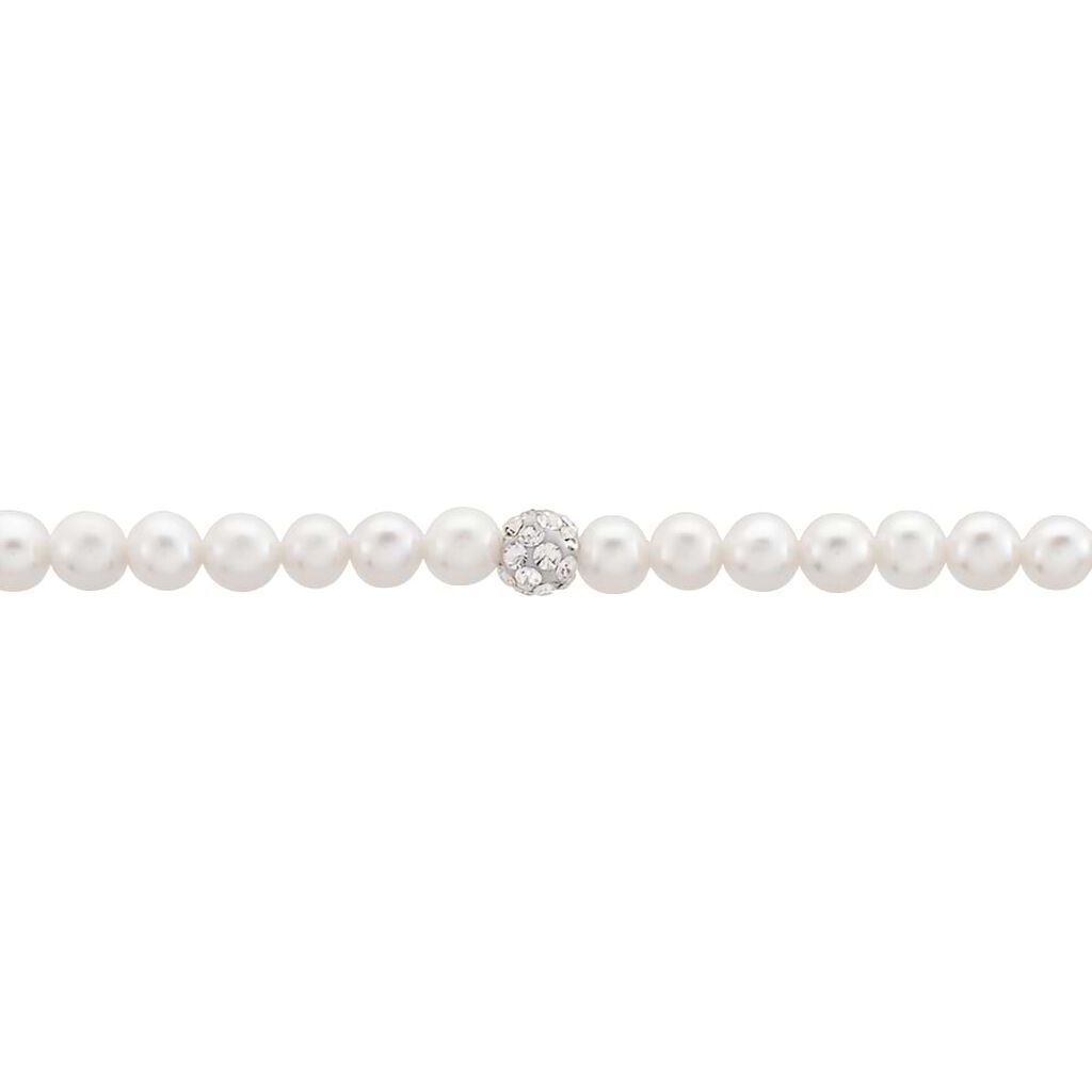 Bracciale Gabrielle Oro Bianco Perla D'Acqua Dolce Cristallo - Bracciali Donna | Stroili