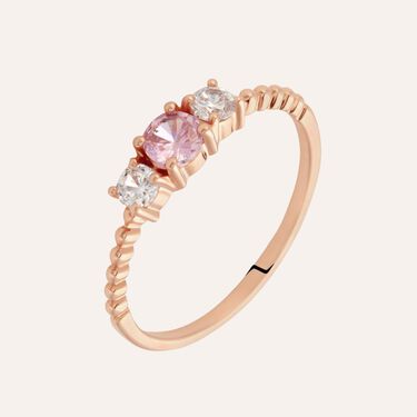 Anello Silver Rainbow Argento Rosa Cubic Zirconia