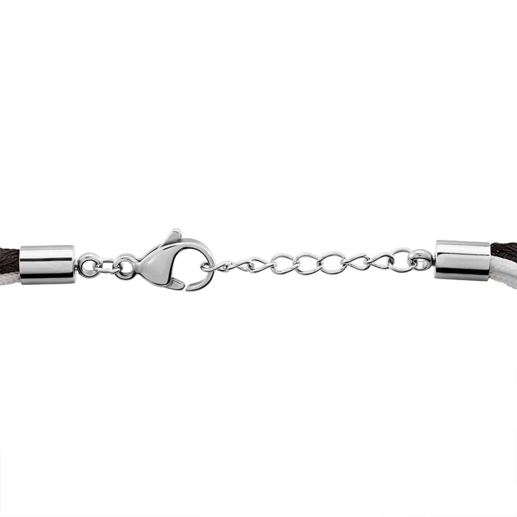Bracciale in acciaio e corda - Bracciali Uomo | Stroili