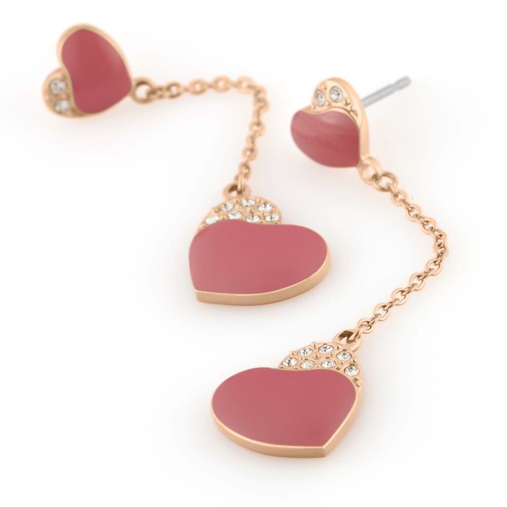 Orecchini Pendenti Lady Sweet Acciaio Rosa Cristallo - Orecchini Pendenti Donna | Stroili