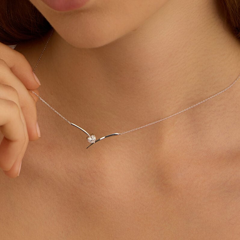 Collana Punto Luce Claire Oro Bianco Cubic Zirconia - Collane Punto Luce Donna | Stroili