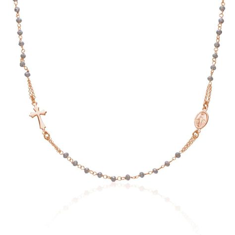 Collana Rosario Silver Soul Argento Rosa Cristallo - Collane Rosario Donna | Stroili