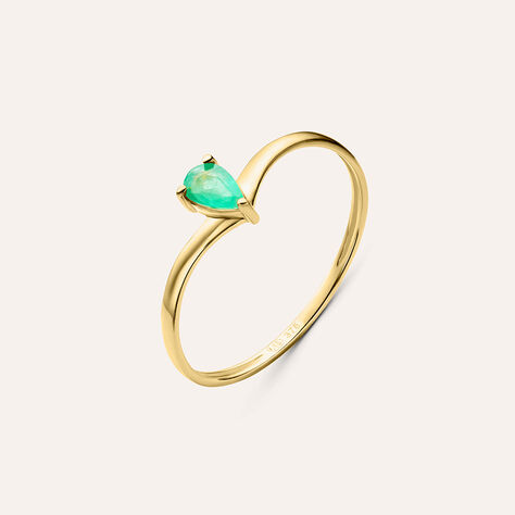 Anello Solitario Charlotte Oro Giallo Smeraldo - Anelli con Pietre Donna | Stroili