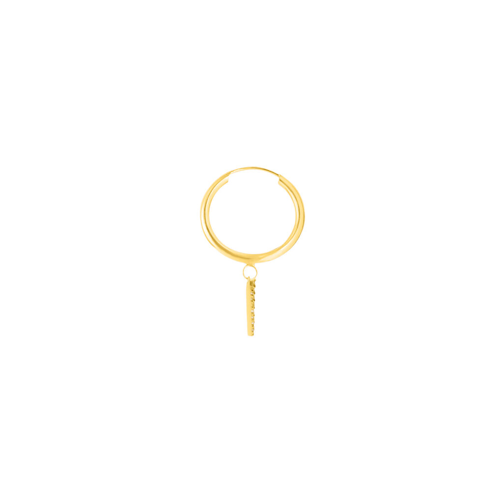 Mono Orecchino A Cerchio Toujours Oro Giallo Cubic Zirconia - Mono Orecchino Donna | Stroili
