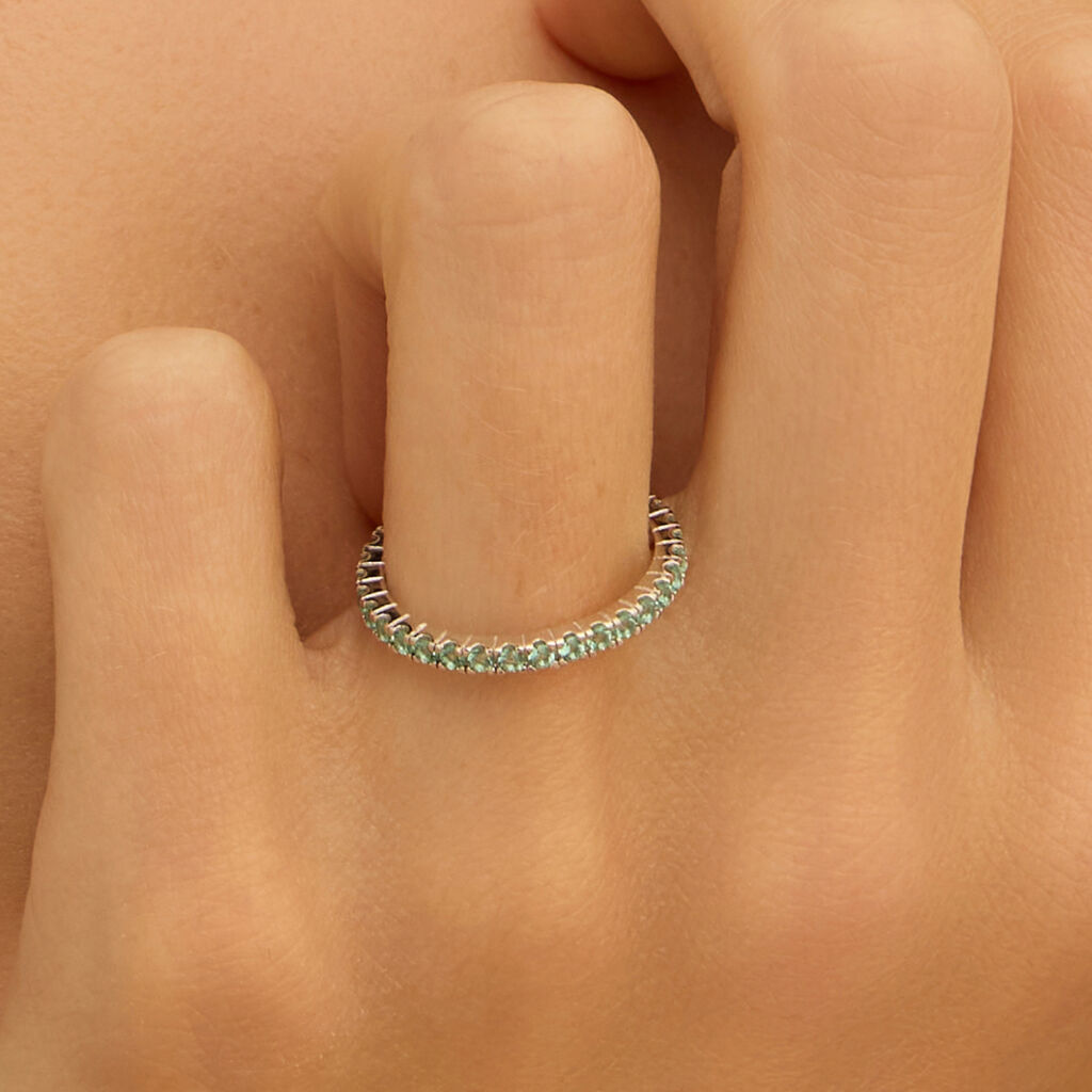 Anello Eternity Silver Rainbow Argento Rodiato Cubic Zirconia