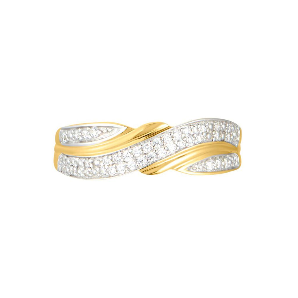 Anello Fascia Claire Oro Giallo Cubic Zirconia - Anelli a Fascia Larga Donna | Stroili