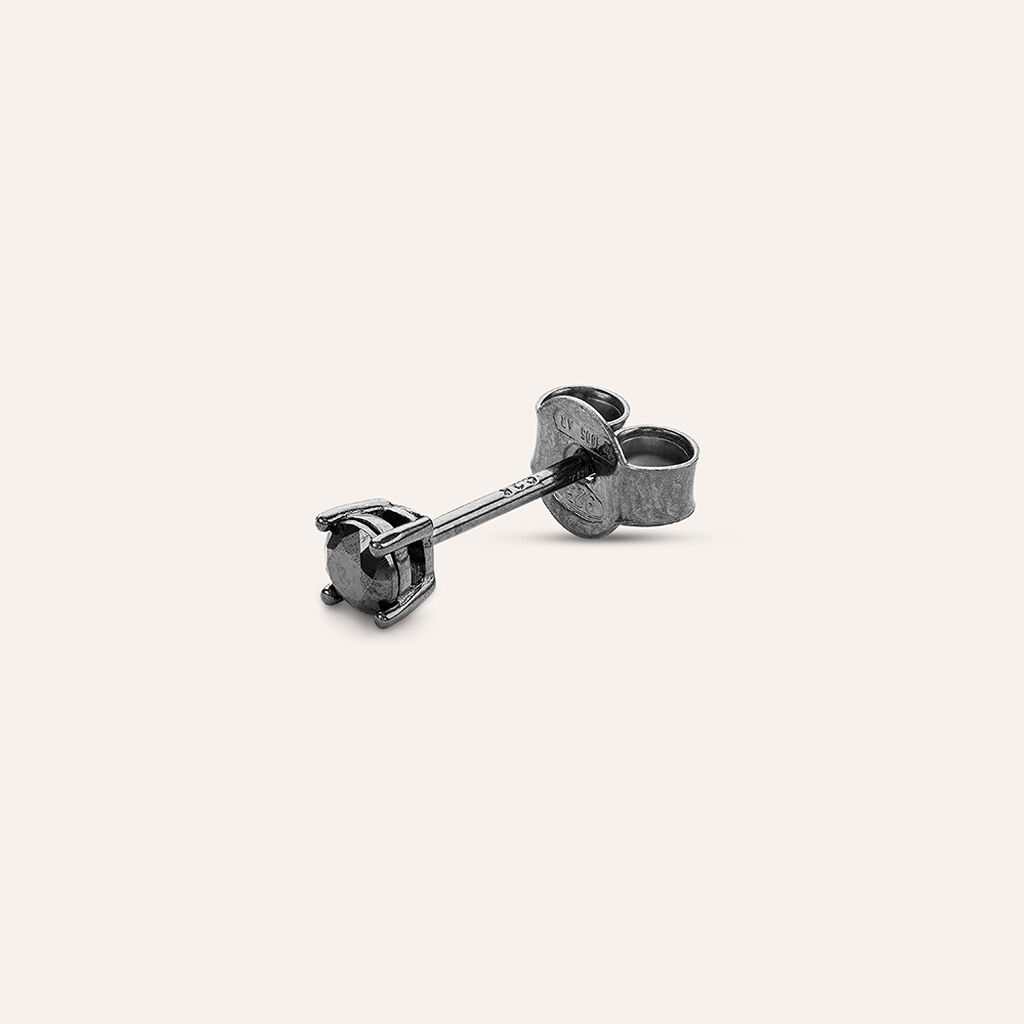 Mono Orecchino Lobo Punto Luce Gentleman Argento Nero Cubic Zirconia - Mono Orecchino Uomo | Stroili