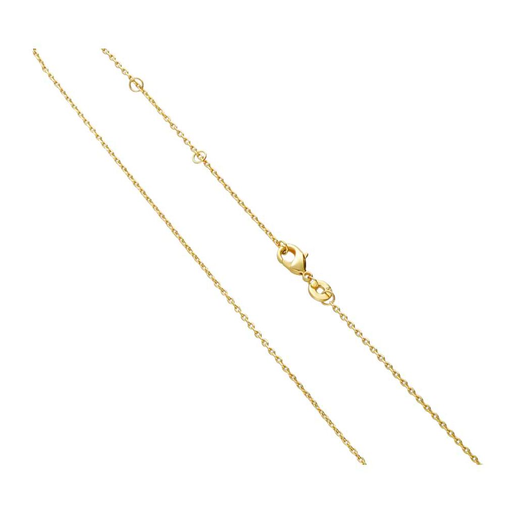 Girocollo placcato oro con pietra azzurraOrecchini a lobo placcato oro con pietra rosa