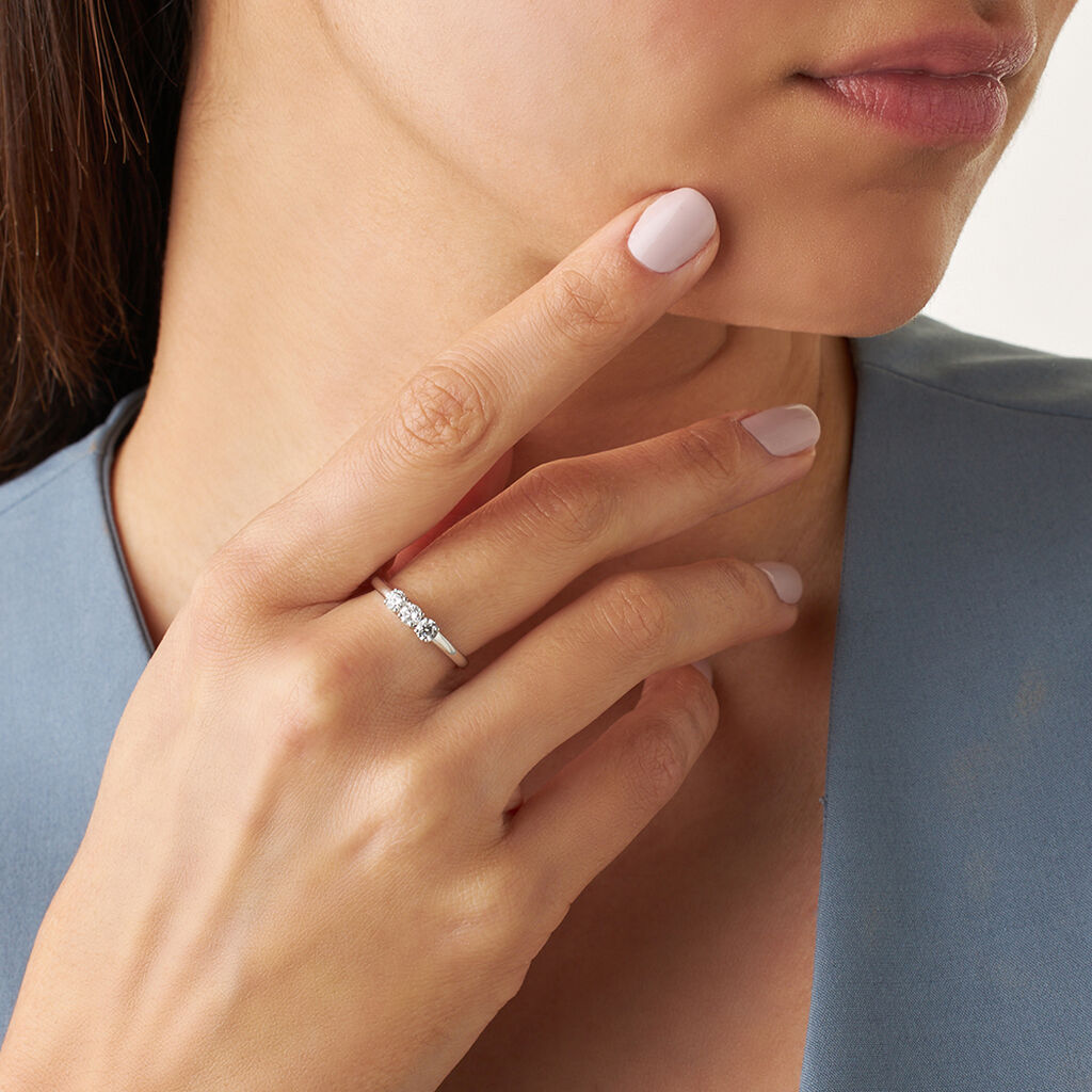 Anello Trilogy Firmamenti Oro Bianco Diamante - Anelli con Pietre Donna | Stroili