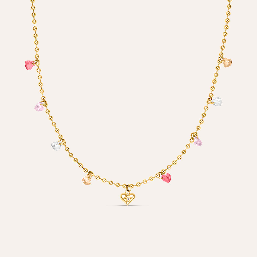 Collana Radiance Acciaio Dorato Cristallo