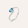 Anello Solitario Amélie Oro Bianco Topazio Cubic Zirconia
