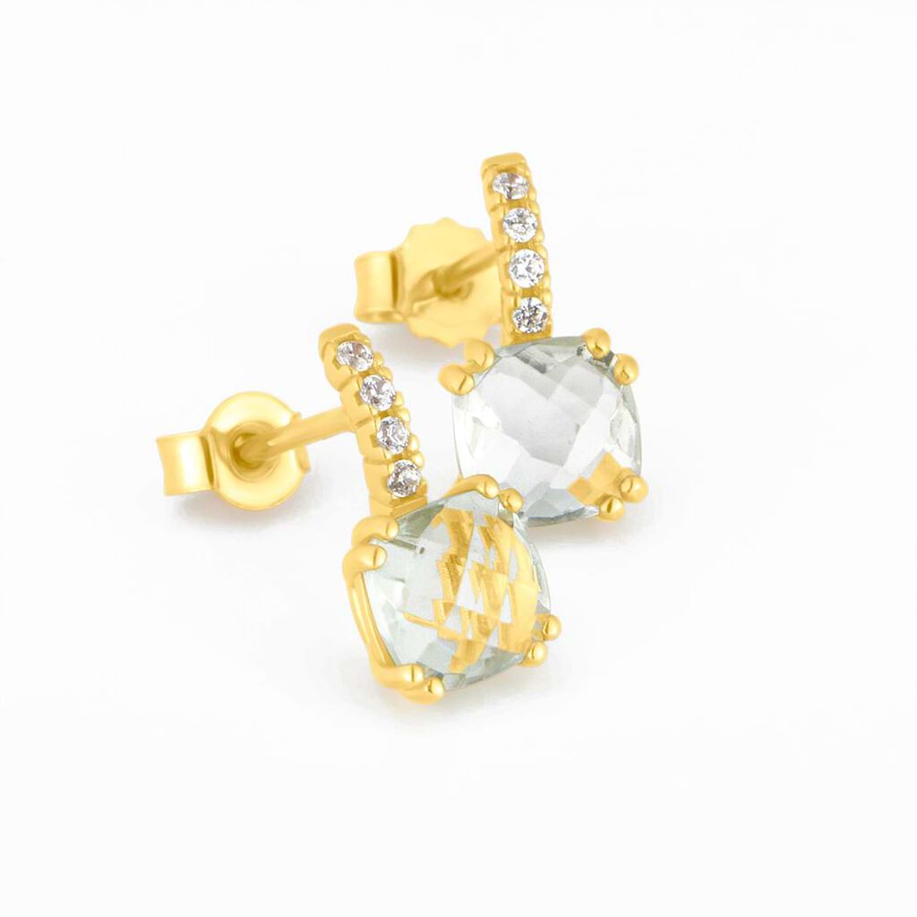 Orecchini Lobo Punto Luce Amélie Oro Giallo Ametista Cubic Zirconia - Orecchini a Lobo Donna | Stroili