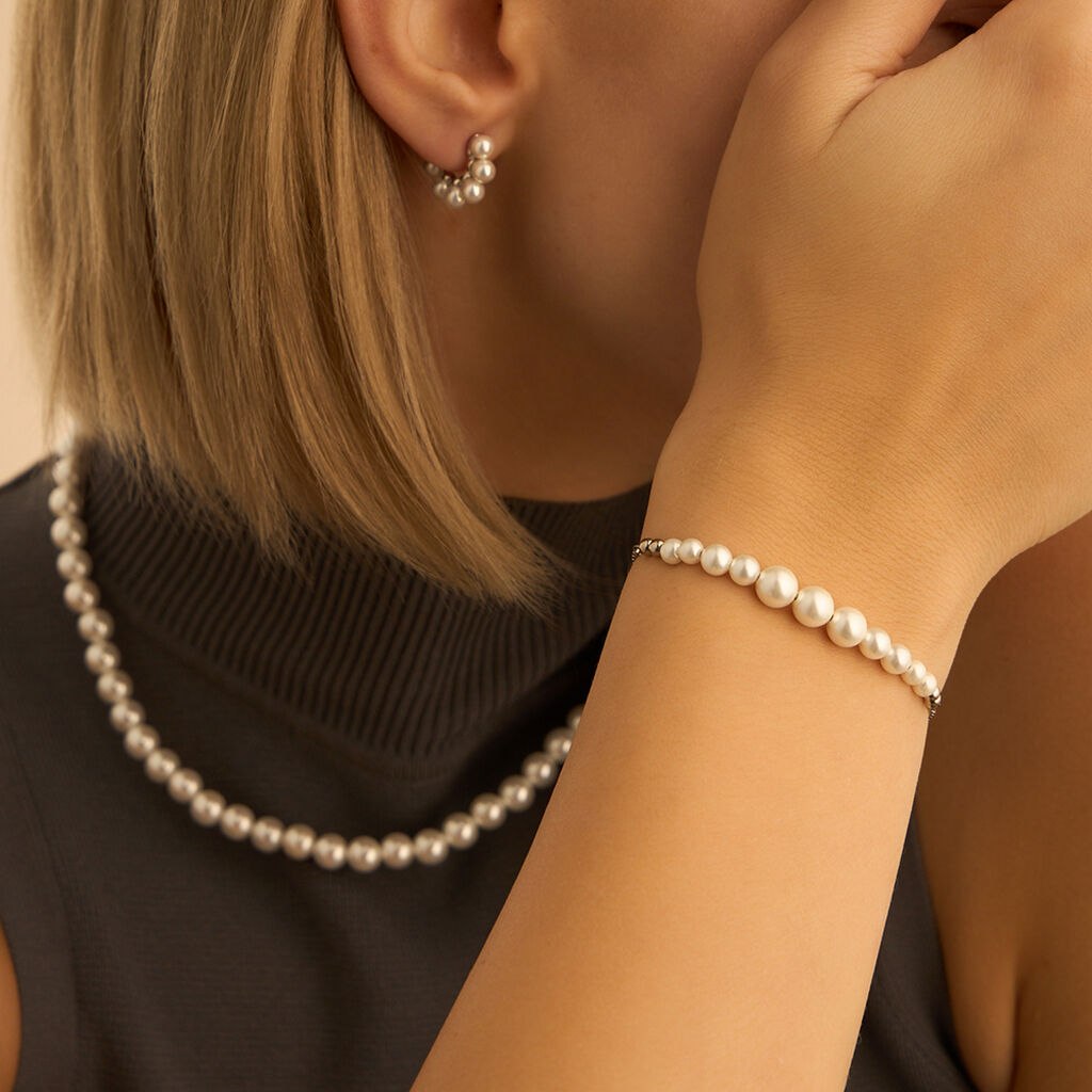 Bracciale Silver Pearls Argento Rodiato Perla sintentica