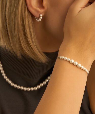 Bracciale Silver Pearls Argento Rodiato Perla sintetica
