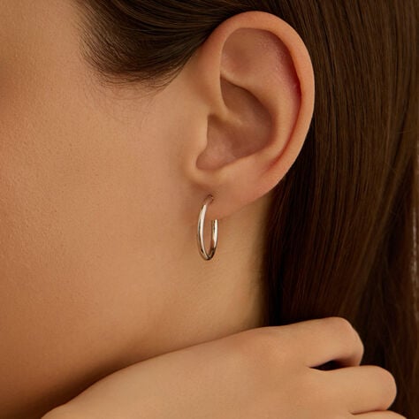 Orecchini A Cerchio Toujours Oro Bianco - Orecchini a Cerchio Donna | Stroili