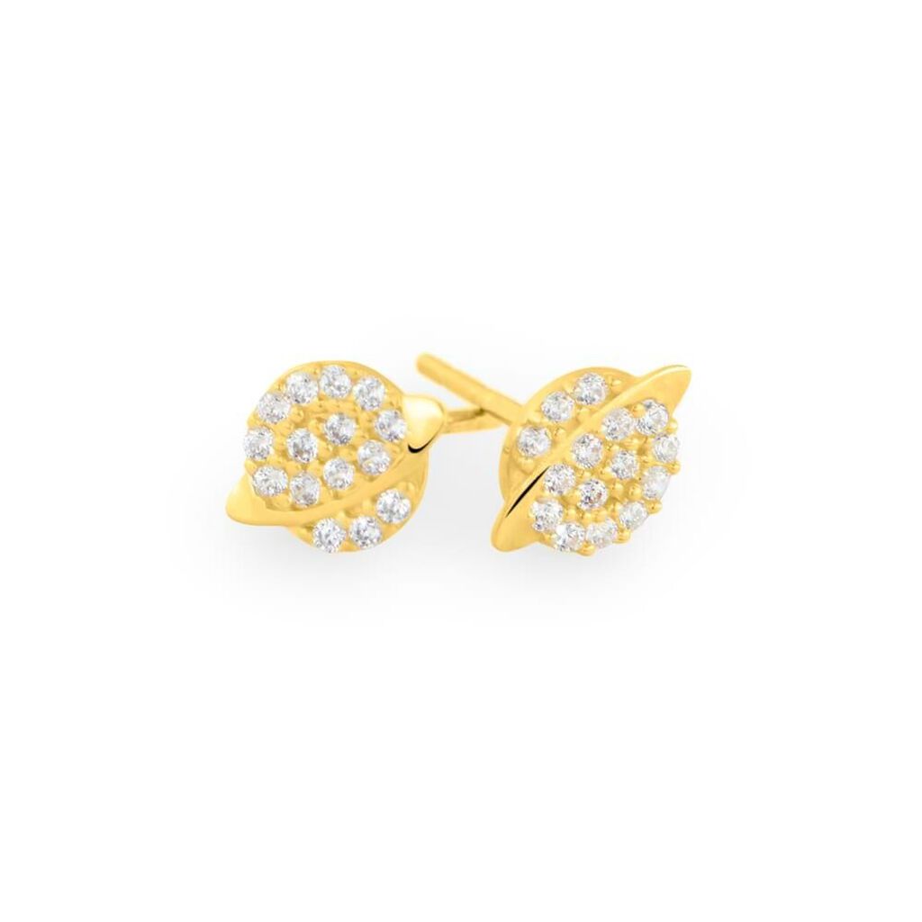 Orecchini Lobo Bon Ton Oro Giallo Cubic Zirconia
