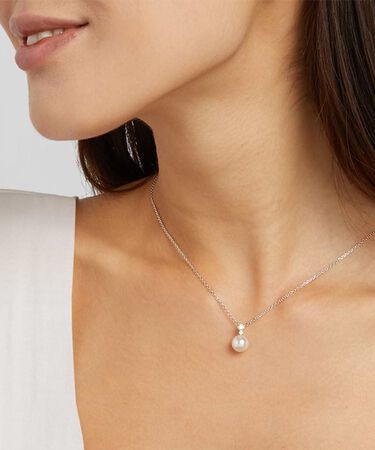 Collana Silver Pearls Argento Rodiato Cubic Zirconia