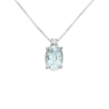 Collana Punto Luce Acquamarina Oro Bianco Acquamarina Diamante