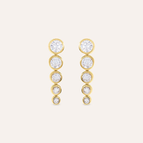 Orecchini Pendenti Aura Acciaio Dorato Cubic Zirconia - Gioielli Donna | Stroili