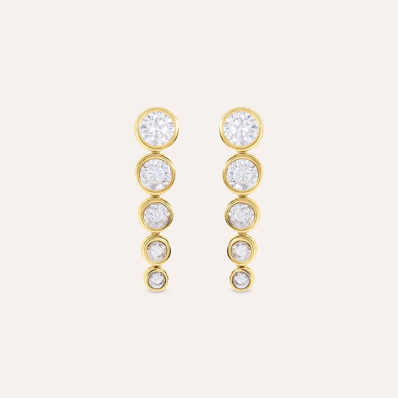 Orecchini Pendenti Aura Acciaio Dorato Cubic Zirconia - Orecchini Pendenti Donna | Stroili