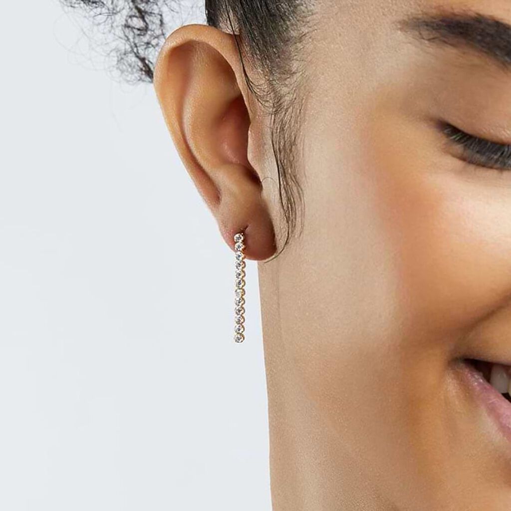 Orecchini Pendenti Tennis Claire Oro Giallo Cubic Zirconia - Orecchini Pendenti Donna | Stroili