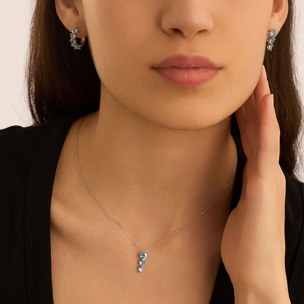 Orecchini A Cerchio Silver Rainbow Argento Rodiato Cubic Zirconia