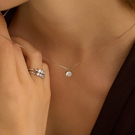 Collana Punto Luce Claire Oro Bianco Cubic Zirconia - Collane Punto Luce Donna | Stroili