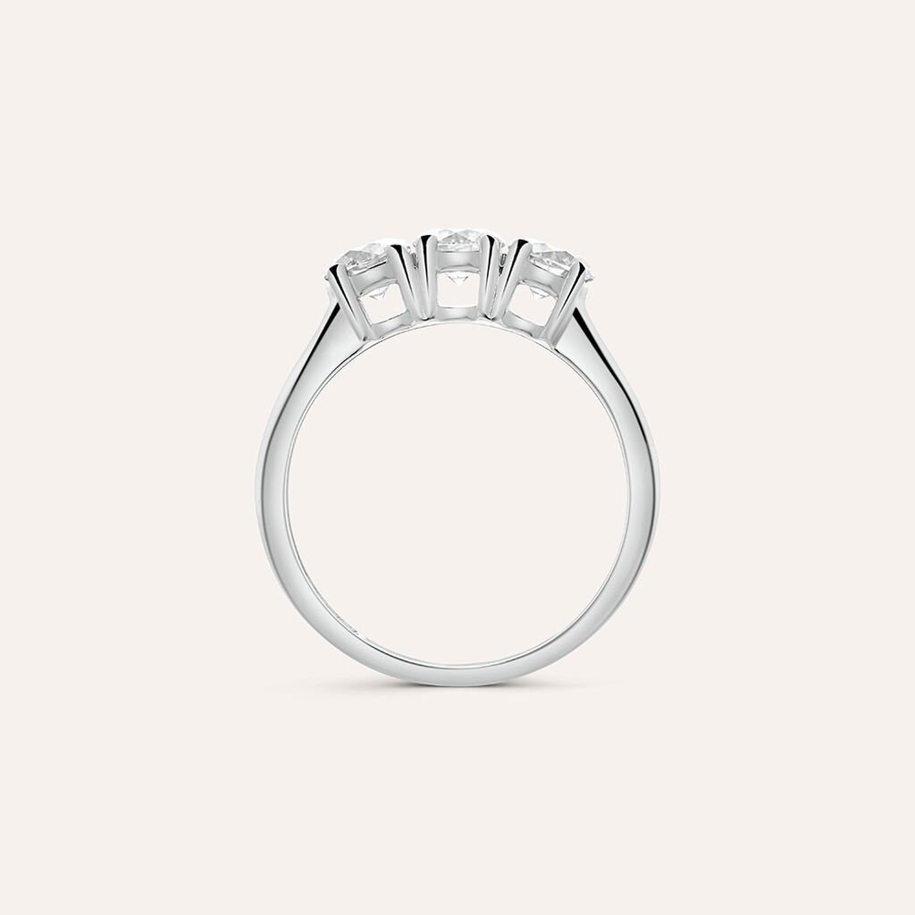 Anello Trilogy Diamade Oro Bianco Diamante Lab-Grown - Anelli con Pietre Donna | Stroili