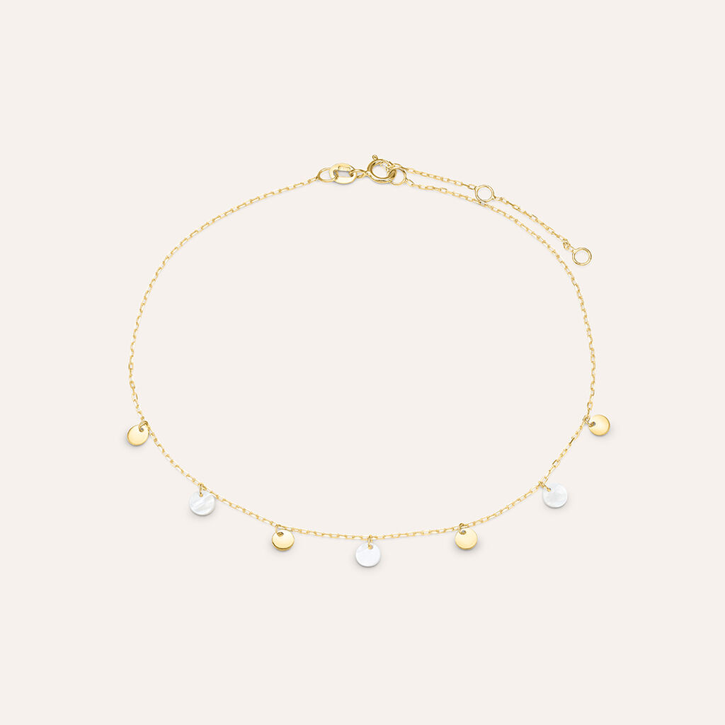 Cavigliera Beverly Oro Giallo Madreperla