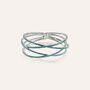 Bracciale bangle in metallo rodiato e cristalli