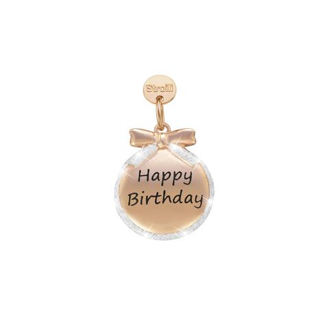 Charm in argento rosato e glitter - Charms Donna | Stroili