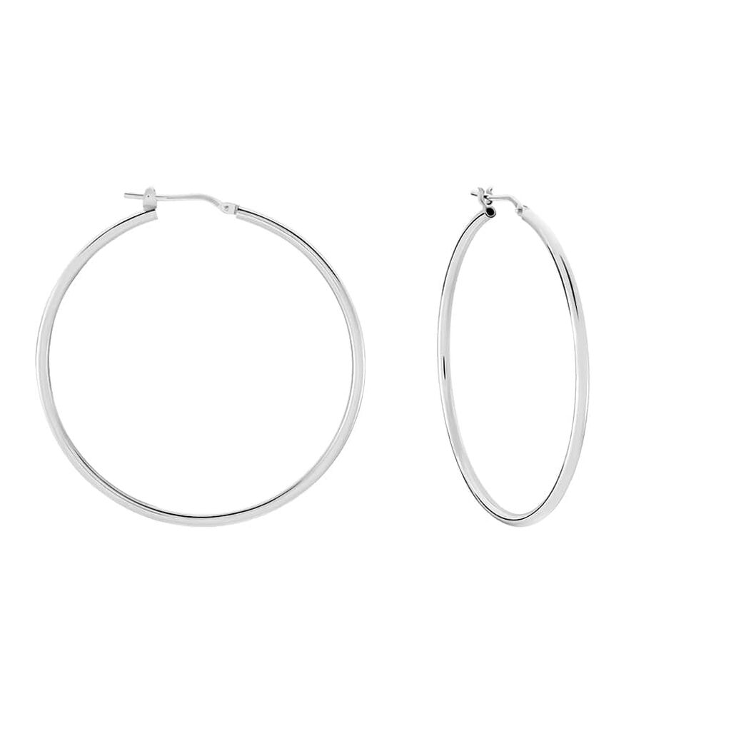 Orecchini A Cerchio Silver Collection Argento Rodiato - Orecchini a Cerchio Donna | Stroili