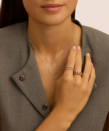 Collana Diamond Letters Oro Bianco Diamante