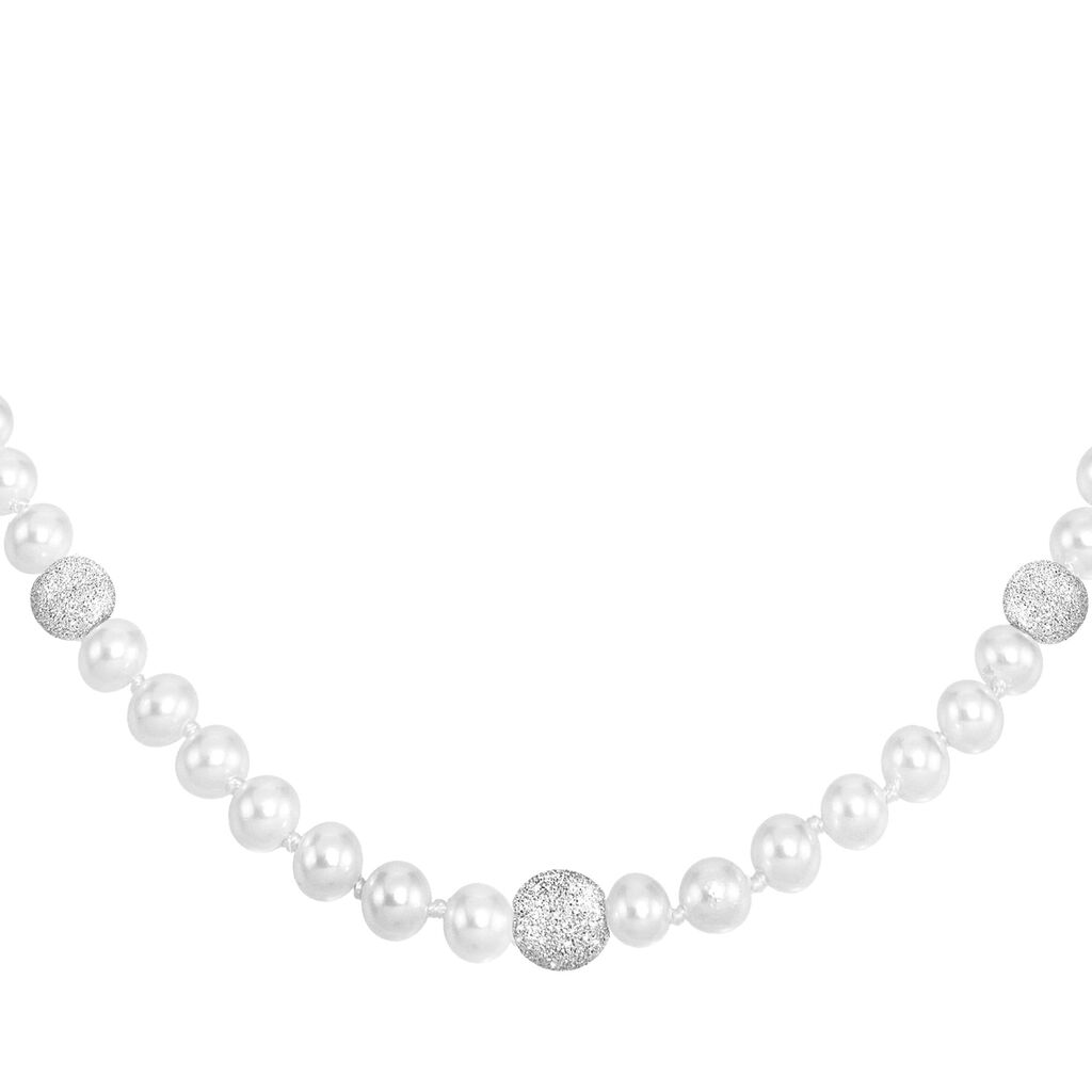 Collana Silver Pearls Argento Rodiato Perla sintentica