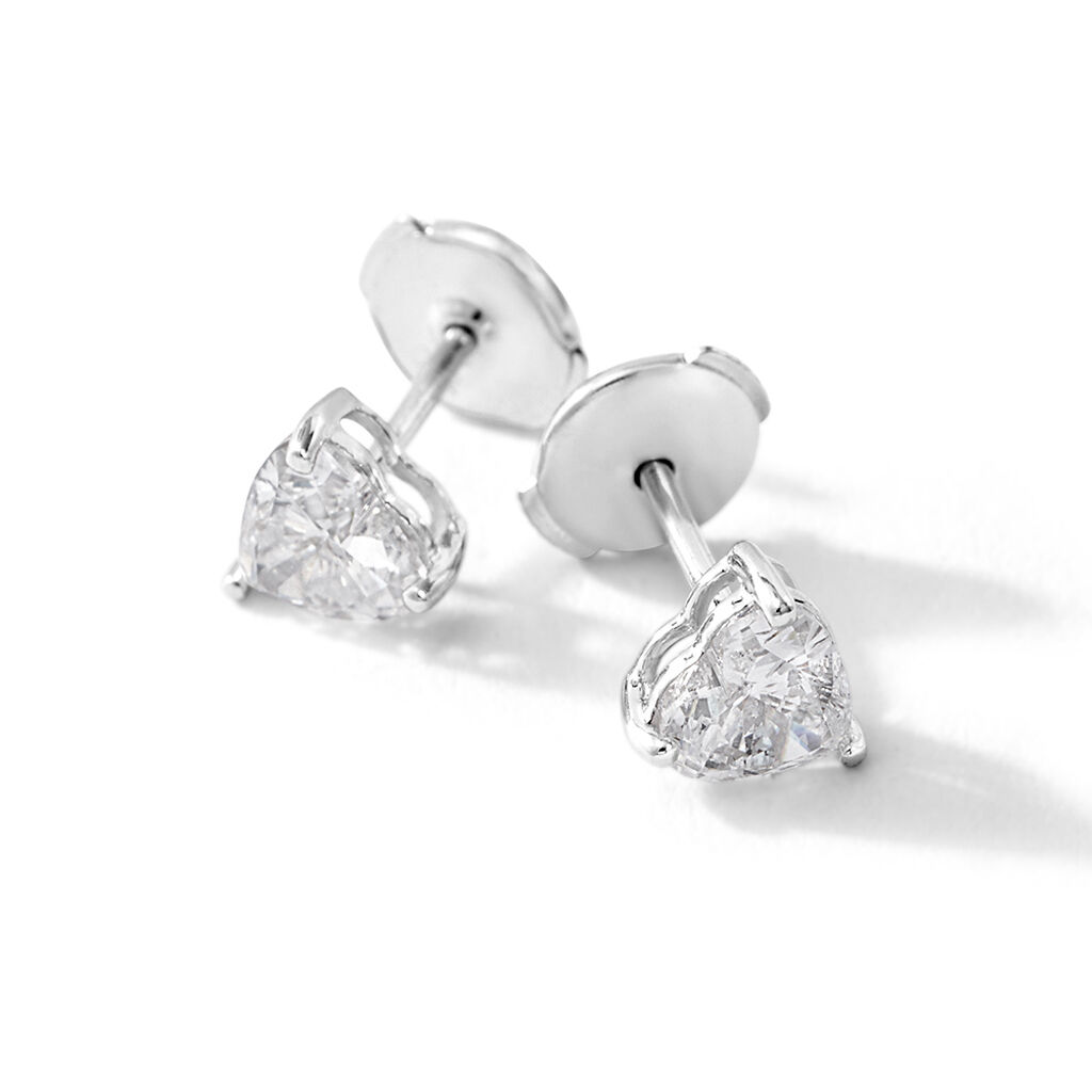 Orecchini Lobo Punto Luce Diamade Oro Bianco Diamante Lab-Grown - Orecchini a Lobo Donna | Stroili